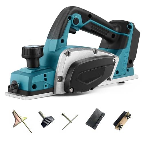 Pialla Elettrica per Legno Pialla Senza Fili compatibile con Makita 18V batteria, Piallatrice Elettrica Portatile da 15000RPM, Profondità Regolabile da 0 a 2 mm per falegnameria, mobili fai-da-te