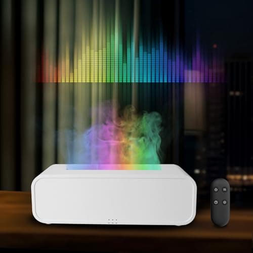QKTYB Diffusore Di Oli Essenziali Fiamma Con 7 Colori, Attivato Dalla Musica Diffusore Profumo Ambiente Telecomando, 250 Ml Senza Acqua Spegnimento Automatico Diffusori Ambiente Elettrico