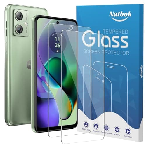 Natbok 2 Pezzi Vetro Temperato per Motorola Moto G54/G54 Power/G14 Pellicola Prottetiva,Anti Graffio,Durezza 9H,0,33mm Trasparente,Senza Bolle, Anti-Impronte Film per Moto G54 5G,Facile da Installare
