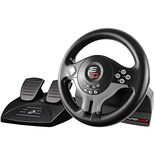 Subsonic Superdrive SV250 - Volante con pedali, Per PS4, XBOX ONE, PC, Switch e PS3 (Non compatibile con PS5), Nero