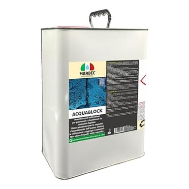 MARBEC ACQUABLOCK 5 Lt Protettivo consolidante anti infiltrazioni invisibile per pavimenti, rivestimenti, terrazze e docce interne ed esterne