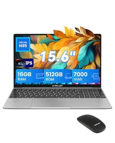 TECLAST PC Portatile 15.6 Pollici FHD, Intel Quad-core Up to 3.4GHz, 16GB 512GB SSD Notebook, 7000mAh Computer Portatile Per Ufficio, Studio e Gaming, Wifi, BT, Type C, Laptop con Mouse