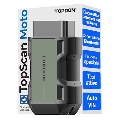 TOPDON TOPSCAN MOTO - Strumento diagnostico per moto OBD2 - Strumento diagnostico wireless Bluetooth per moto, per BMW, Ducati, Harley-Davidson, lettore di codice completo per moto con AutoVIN