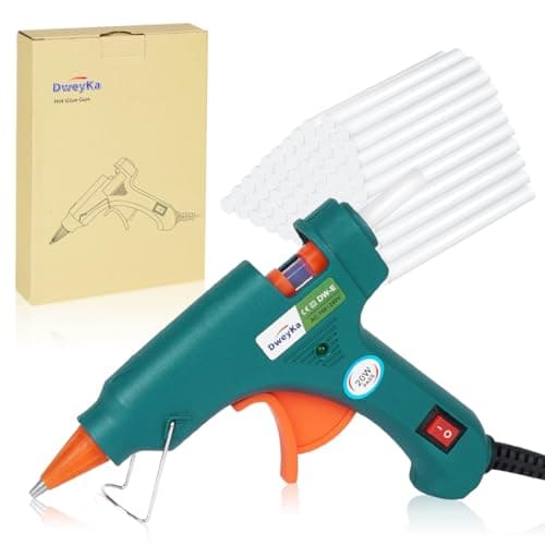 Dweyka Pistola per Colla a Caldo, 20W con 75 Stick, per Arte DIY a Scuola Riscaldamento Rapido per Hobby, Artigianato