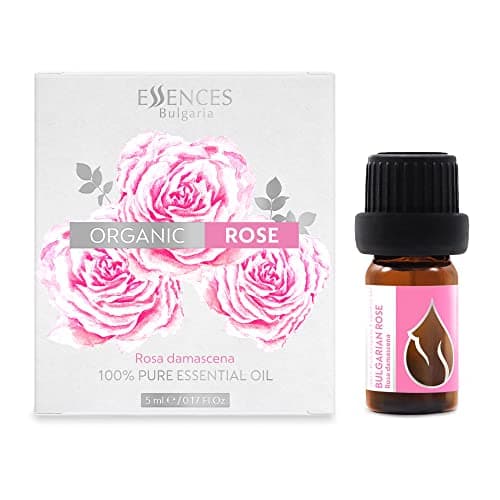 Essences Bulgaria Olio Essenziale di Rosa Biologico 5ml | Rosa Damascena | 100% Puro e Naturale | Non Diluito | Grado Terapeutico | Fattoria a Conduzione Familiare | Distillato a Vapore | Non OGM