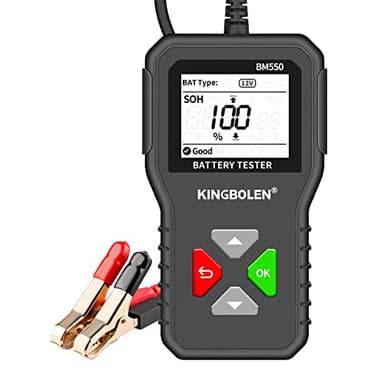 KINGBOLEN BM550 Tester batteria auto 6V 12V 24V Tester tensione,100-2000CCA 2-220Ah Strumento di test alternatore auto Analizzatore batteria digitale per auto, camion, marina, moto, SUV, barca