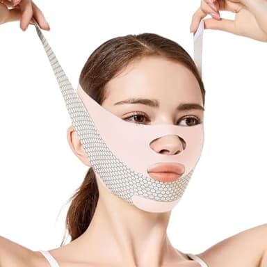 NJCXOLA Maschera doppio mento donna, Doppio Mento Maschera Viso, Fascia per il lifting del viso, per il viso Per Facciale a forma di V