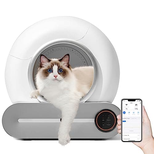 QraraZL Lettiera autopulente, lettiera per gatti autopulente con controllo APP, lettiera automatica, monitor di salute intelligente/deodorante ionico (intelligente)