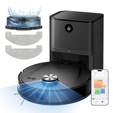 Ultenic T10 Lite Robot Aspirapolvere Lavapavimenti con Mappatura, 180 min Autonomia, 5000 Pa Robot Aspirapolvere con Stazione, Navigazione LiDAR, APP/Siri/Alexa/Google/IFTT Controllo