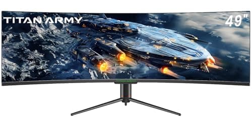 TITAN ARMY 49" Monitor Gaming Curvo, 144Hz, DFHD 3840 x 1080, UltraWide 1800R VA PC Monitor, 32:9, HDR400, G-Sync & FreeSync, 99% sRGB, Altavoz, Type-C 65W, HDMI, DP, RJ45, C49SHC