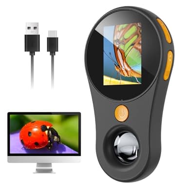 Microscopio Digitale, SGAINUL Microscopio Portatile per Bambini Schermo da 2.0" con Ingrandimento 500X Lente d'Ingrandimento per la Crescita delle Piante con Luci a LED Microscopio Elettronico