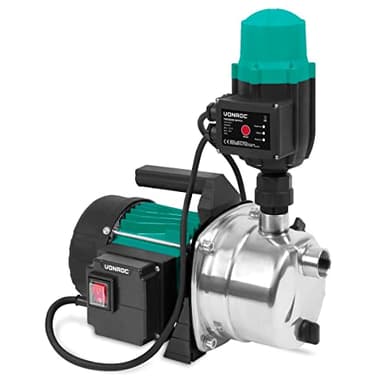 VONROC Pompa Idrofora Automatica 1000W, 3500 L/h, Pressostato, Protezione Funzionamento a Secco, Per Irrigazione, Aumento Pressione, Acqua Potabile