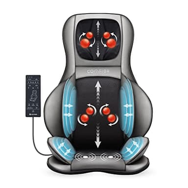 Comfier Massaggiatore Schiena e Collo con Calore, 2D/3D Shiatsu Massaggiatore Elettrico con Compressione d’Aria, Sedile Massaggiante per Schiena e Collo, Tutto il Corpo