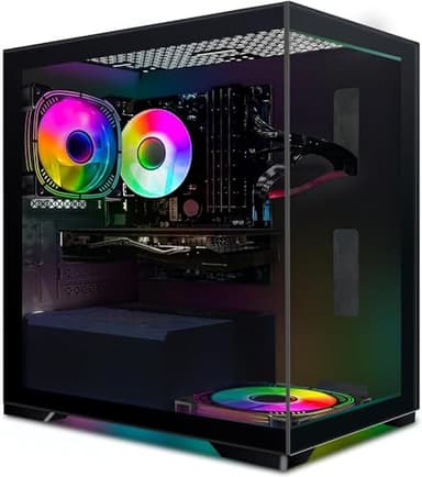 STGSivir PC Gaming Fisso, Core i7 fino a 3,9 GHz, Radeon RX 580 16 GB GDDR5, RAM 16 GB, SSD 512 GB, WiFi 600 M, BT 5.0, RGB Fan x 2, Windows10 H64