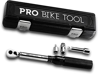 PRO BIKE TOOL Set di chiavi dinamometriche a clic da 3/8" da 10 a 60 Nm - Kit di manutenzione per bici da strada e mountain bike - Include adattatori da 1/2" e 1/4"
