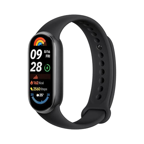 Xiaomi Smart Band 9, Schermo AMOLED 1.62'', Luminosità 1.200 nit, Cornice metallica, Monitoraggio Salute Migliorato, +150 modalità sportive, Autonomia 21 giorni, Resistenza acqua 5ATM, Nero