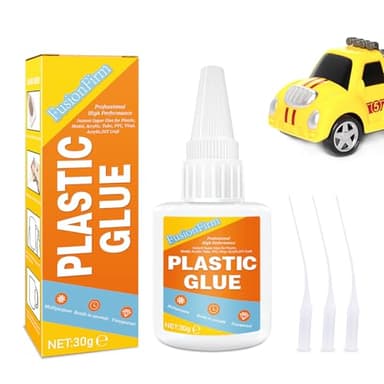 Colla per plastica, 30g Super Glue per unire oggetti di plastica. Adesivo istantaneo per modelli, acrilico, tubo, PVC, vinile, ABS, PBT, PS, PA, PC, PM, MA, nylon