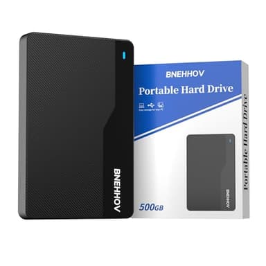 BNEHHOV Hard Disk Esterno, 500GB Ultra Sottile 2,5 Pollici Portatile USB 3.0 HDD Plug and Play Disco Rigido Storage Compatibile per PC, Mac, Laptop, MacBook, PS4, Xbox