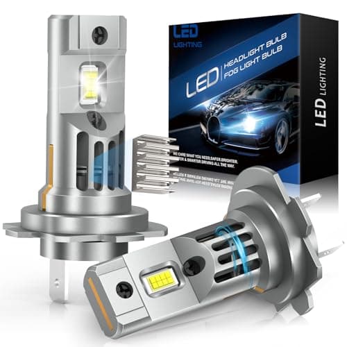JOSHF Lampadine Led H7 2024 Aggiornato Lampadina del Faro Auto e Moto,CSP 110W 30000LM 700% Luminoso 6500K Bianco,Sostituzione Lampada Alogene, 1:1 Mini Led H7, DC12V (2 Lampade)