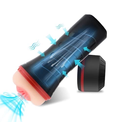 Badpa Masturbtore Uomo Automatico Realistico con Aspirazione Masturbtore per Uomini Sex Toys Masturbatore Uomo Sexy Shop Hot Oggetti Masturbatore Maschile Masturazione Realistico Uomo… (Nero)