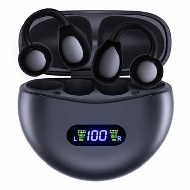 Auricolare Bluetooth,Cuffie Open Ear Bluetooth 5.4,Amici Degli Occhiali 40 Ore di Riproduzione con Custodia di Ricarica Display Digitale,IPX7 Impermeabili,Cuffie Conduzione Ossea per Fitness,Corsa