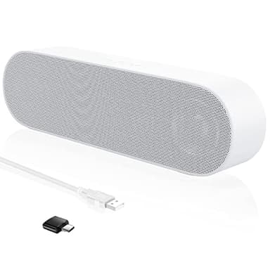 ZETIY Mini Altoparlante per PC, Mini Casse Computer con Alimentazione USB, Stereo Sound Mini, Soundbar Portatile per Tablet Desktop Laptop e Banco - Bianco