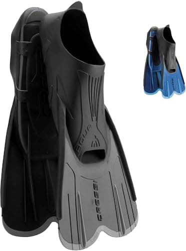 Cressi Agua Short Fins, Pinne Corte Leggere e Reattive per Nuoto/Snorkeling Unisex, Nero/Argento, 43/44