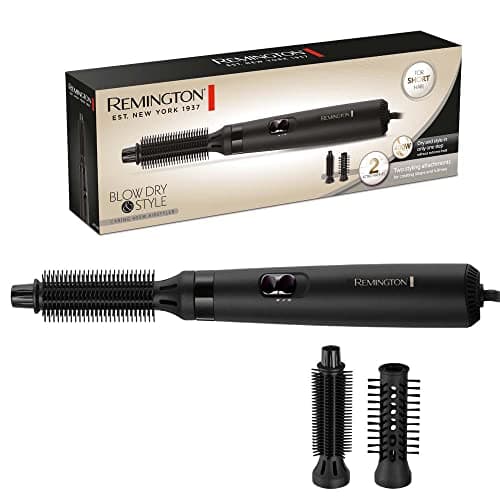 Remington Spazzola ad Aria Calda - 2 accessori: Spazzola Rotonda da 19 mm e 25 mm - Blow Dry&Style: Asciuga e Modella, ideale per i capelli più corti, 2 livelli di riscaldamento e soffiaggio, AS7100