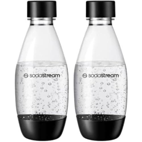 sodastream Fuse - 2 borracce riutilizzabili da 0,5 litri, lavabili in lavastoviglie, per acqua frizzante Spirit, Terra, Art e Source, per sapori, 2 x 0,5 litri, nero