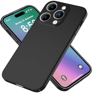 NALIA Cover Ultra-Sottile compatibile con iPhone 16 Pro Custodia, 0,5mm Copertura Rigida Ultra-Slim Case Setosa Opaca, Hardcase Protezione Extra-Leggera Guscio Anti-Impronta, Colore:Nero