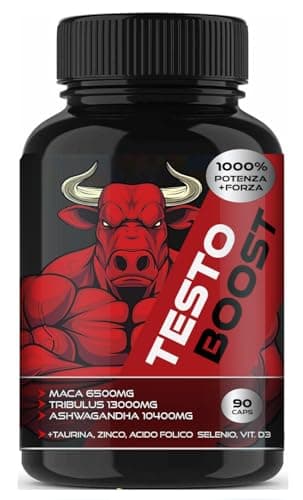 Testosterone Uomo | Testoterone Booster Altissimo Dosaggio Maca, Tribulus, Ashwagandha | Potenziatore + Massa Muscolare + Forza e Resistenza