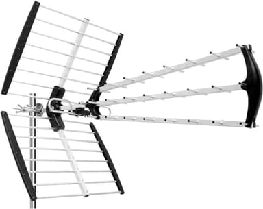 ANFEL 18db Antenna TV tripla Digitale Terrestre UHF 21-48 esterno, con filtro 5G LTE, per Ricezione il segnale Digitale Terrestre DVB-T/T2, Frequenze 470-694Mhz, Lunghezza 105cm, Nero