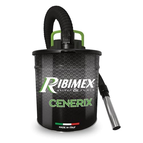 Ribimex Aspiracenere Elettrico Cenerix, con Funzione Soffiante e Filtro HEPA Lavabile, Bidone da 18 L, Potenza 1200 W, Ideale per Aspirare Ceneri Fredde da Stufe, Caminetti e Barbecue - PRCEN003/1200