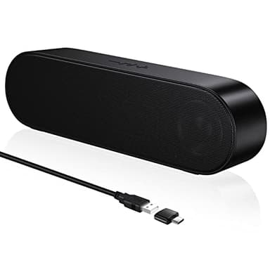 YYV Casse PC, Altoparlanti per Computer con Alimentazione USB, Mini Casse Soundbar Portatile Altoparlante per PC, Desktop, Laptop, Controllo del Volume e Pulsante Muto