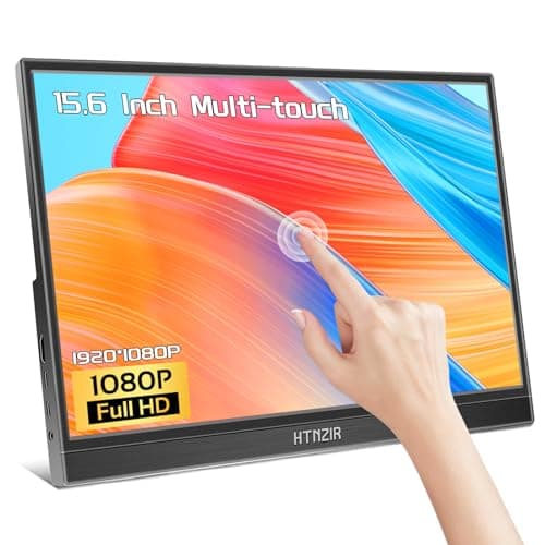 Monitor touch screen portatile da 15,6 pollici, FHD 1080P, portatile, supporto e altoparlante, USB, Type-C, HDMI, HDR Plug&Play monitor esterno per laptop, PC, Phone MacXbox PS5/PS4 Switch