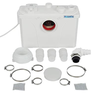HOCANFLO 700W Grinder Sanitario Pompa per rifiuti silenziosa, 190 L/M Portata, Lavandino e Vasca da bagno con Filtro a carbone, 4 ingressi 1 uscita