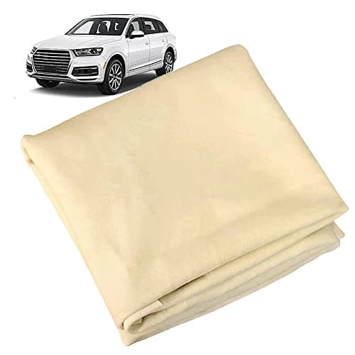 Shonye 40x30 cm - Panno Per la Pulizia in Pelle di Daino Naturale, 1 Pezzo di Asciugamano in Pelle di Daino Per Auto, Panno in Pelle Per Auto ad Asciugatura Rapida E Super Assorbente