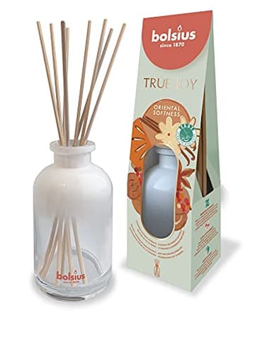 Bolsius True Joy Diffusore di Aromi con 8 Bastoncini - Fragranza Oriental Softness - con Estratti Naturali - Durata: fino a 10 Settimane - Profumatori per Ambiente - Non Contiene Alcol - 80 ml