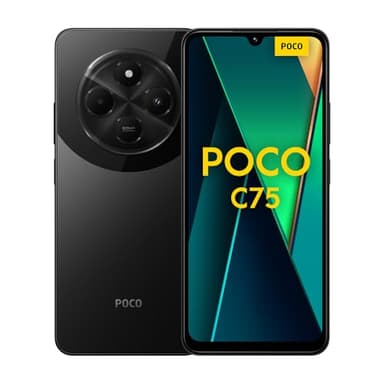 Poco C75 (Android Smartphone), 6GB+128GB, 2.0GHz, Display da 6.88", Doppia fotocamera, Camera principale AI da 50MP, Batteria da 5.160mAH, Nero