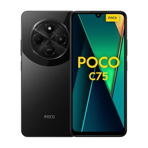 Poco C75 (Android Smartphone), 6GB+128GB, 2.0GHz, Display da 6.88", Doppia fotocamera, Camera principale AI da 50MP, Batteria da 5.160mAH, Nero