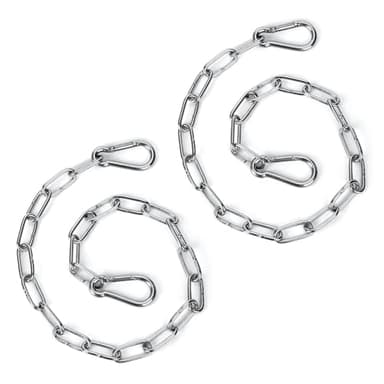 NQEUEPN 2 Pz Lucchetto a Catena per Cancello, 51cm Catena con Lucchetto per Cancello in Acciaio con Moschettoni Catena per Cancello Recinzioni Esterne Gabbie per Animali per Cavalli Capre (Argento)