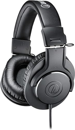 Audio-Technica ATH-M20X Cuffie professionali da studio per la registrazione in studio, i creatori, i podcast e l'ascolto quotidiano.