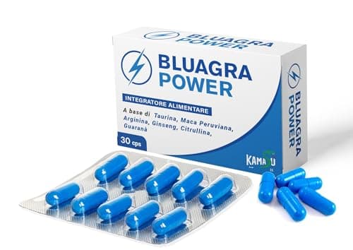 Miglior Pillole blu Potenza e Durata uomo effetto prolungato. Integratore maca peruviana Arginina e Taurina stimolante più forza e Vigore Citrullina guaranà Ginseng