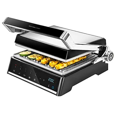 Cecotec Griglia elettrica Rock'nGrill Smart Temp/Temperatura Regolabili, 180º, Piano Rimovibile, Vassoio Raccoglibriciole 2000W