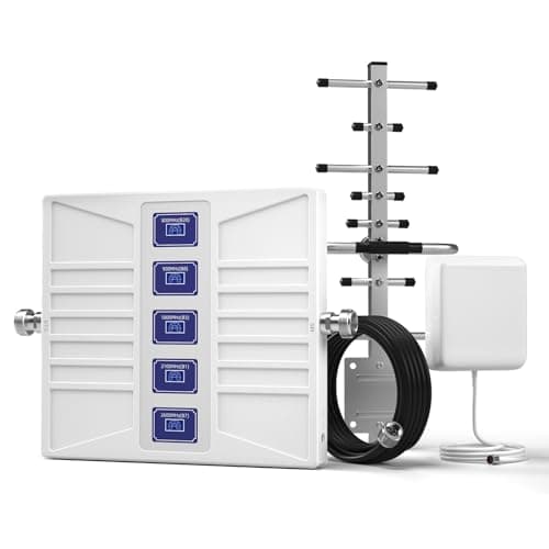 Amplificatore Segnale Cellulari 4G LTE 3G 2G, Ripetitore Segnale Cellulare Compatibile con le Frequenze Bande 20/8/3/1/7 5 Bande 800/900/1800/2100/2600MHz Compatibile con TIM, Vodafone, Wind Tre