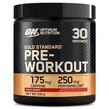 Optimum Nutrition Gold Standard Pre-Workout, Integratore Alimentare Polvere, Energy Drink con Creatina Monoidrato, Beta Alanina, Caffeina e Vitamine Gruppo B, Gusto Fruit Punch, 30 Porzioni, 330 g