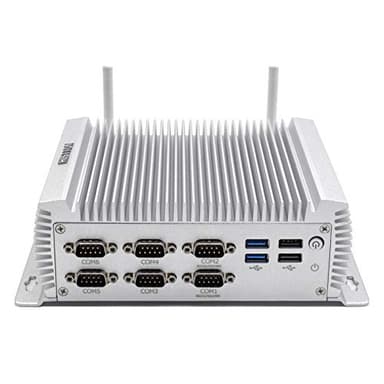 HISTTON Mini PC Fanless, PC Industriale Core i7-4500U, 8 GB RAM 128 GB SSD, 4 COM RS232, 2 COM RS485, 2 LAN, 1 HDMI, 1 VGA, Dual Wifi, BT4.0, Mini PC Desktop senza Ventola Windows 10 Pro