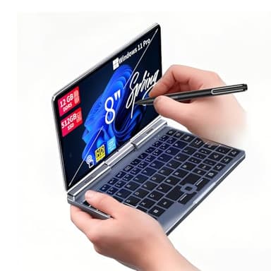 KOOFORWAY 8 Pollici 2-in-1 Mini Laptop, Schermo Touch HD Rotabile con Supporto per Scrittura Manuale, Windows 11 Pro, Laptop Compatto, Intel N100, 12GB RAM, SSD da 512GB/1TB (BP8(12GB+512GB))
