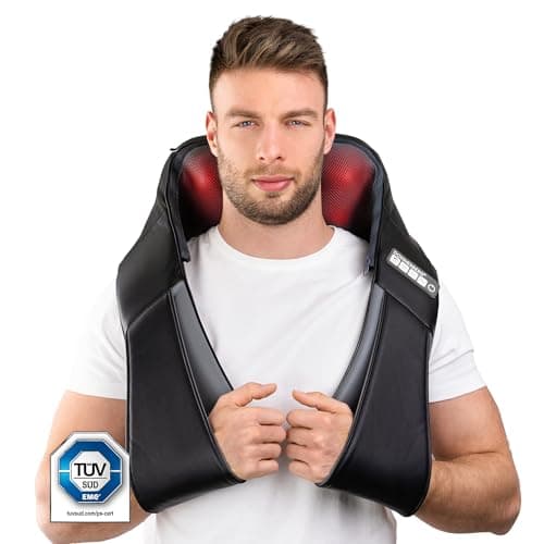 Massaggiatore schiena e spale Donnerberg - Massaggio dei tessuti profondi - 2 tecniche di massaggio - Shiatsu e percussioni con infrarossi - Alta qualità tedesca -7 anni di garanzia sul motore