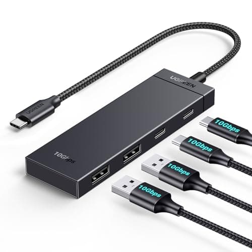UGREEN 10Gbps Hub USB C 3.2 Gen 2 Adattatore Type C Dongle Compatibile con iPhone 16 Pro Max MacBook Pro Air iMac XPS iPad Surface Galaxy S24 Cavo 30CM